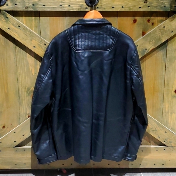 MENS COLLEZIONE MILANO REPORTER RDG BLACK LEATHER COAT SIZE XL CITY BOY WINTER - Picture 9 of 16
